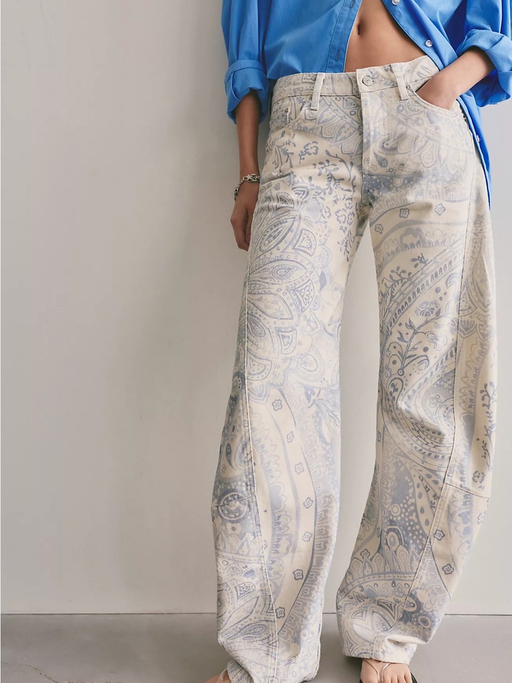 Free People Fable Barrel Low Rise Jeans